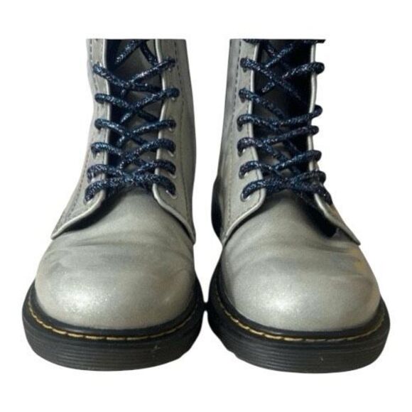 Dr. Martens 1460 J Youth Boots Beige Iridescent Combat US 3 Patent Leather - Picture 3 of 10